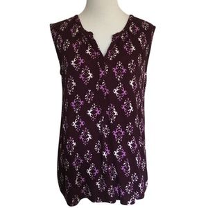 EDDIE BAUER SPLIT NECK  SLEEVELESS TOP